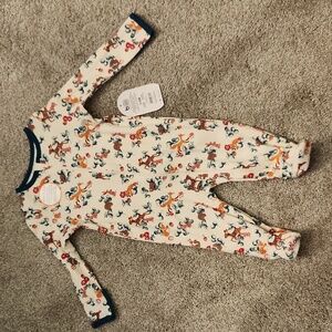 Woodland animals print sleeper footie pajama size 3-6 months